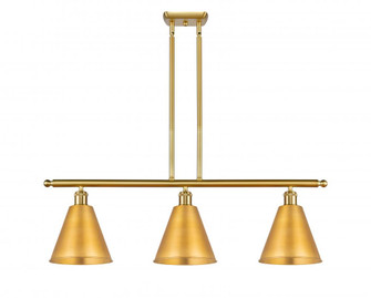 Berkshire - 3 Light - 36 inch - Satin Gold - Stem hung - Island Light (3442|516-3I-SG-MBC-8-SG-LED)