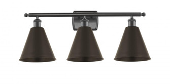 Berkshire - 3 Light - 28 inch - Oil Rubbed Bronze - Bath Vanity Light (3442|516-3W-OB-MBC-8-OB-LED)