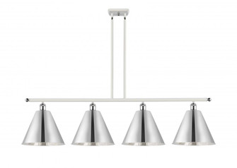 Berkshire - 4 Light - 50 inch - White Polished Chrome - Stem hung - Island Light (3442|516-4I-WPC-MBC-12-PC-LED)