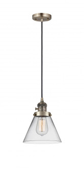 Cone - 1 Light - 8 inch - Antique Brass - Cord hung - Mini Pendant (3442|201CSW-AB-G42-LED)