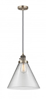 Cone - 1 Light - 12 inch - Antique Brass - Cord hung - Mini Pendant (3442|201CSW-AB-G42-L-LED)