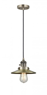 Railroad - 1 Light - 8 inch - Antique Brass - Cord hung - Mini Pendant (3442|201CSW-AB-M4-LED)