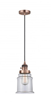 Canton - 1 Light - 6 inch - Antique Copper - Cord hung - Mini Pendant (3442|201CSW-AC-G182)