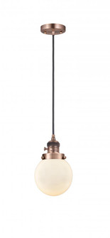 Beacon - 1 Light - 6 inch - Antique Copper - Cord hung - Mini Pendant (3442|201CSW-AC-G201-6-LED)