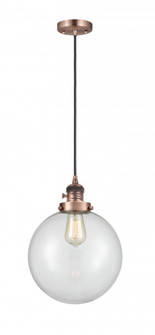 Beacon - 1 Light - 10 inch - Antique Copper - Cord hung - Mini Pendant (3442|201CSW-AC-G202-10-LED)