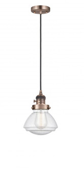 Olean - 1 Light - 7 inch - Antique Copper - Cord hung - Mini Pendant (3442|201CSW-AC-G324)