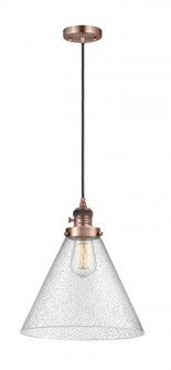 Cone - 1 Light - 12 inch - Antique Copper - Cord hung - Mini Pendant (3442|201CSW-AC-G44-L)