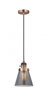Cone - 1 Light - 6 inch - Antique Copper - Cord hung - Mini Pendant (3442|201CSW-AC-G63-LED)