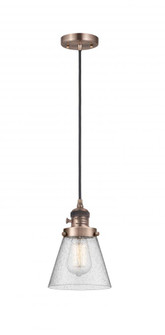 Cone - 1 Light - 6 inch - Antique Copper - Cord hung - Mini Pendant (3442|201CSW-AC-G64-LED)