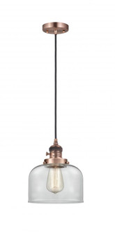 Bell - 1 Light - 8 inch - Antique Copper - Cord hung - Mini Pendant (3442|201CSW-AC-G72)