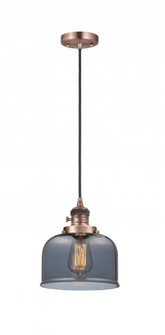 Bell - 1 Light - 8 inch - Antique Copper - Cord hung - Mini Pendant (3442|201CSW-AC-G73-LED)