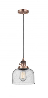 Bell - 1 Light - 8 inch - Antique Copper - Cord hung - Mini Pendant (3442|201CSW-AC-G74-LED)