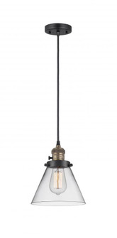 Cone - 1 Light - 8 inch - Black Antique Brass - Cord hung - Mini Pendant (3442|201CSW-BAB-G42)