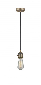 Bare Bulb - 1 Light - 3 inch - Brushed Brass - Cord hung - Mini Pendant (3442|201CSW-BB)