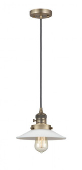 Halophane - 1 Light - 9 inch - Brushed Brass - Cord hung - Mini Pendant (3442|201CSW-BB-G1)