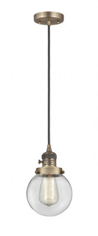 Beacon - 1 Light - 6 inch - Brushed Brass - Cord hung - Mini Pendant (3442|201CSW-BB-G202-6-LED)