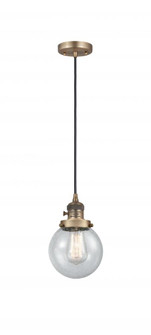 Beacon - 1 Light - 6 inch - Brushed Brass - Cord hung - Mini Pendant (3442|201CSW-BB-G204-6)