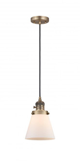 Cone - 1 Light - 6 inch - Brushed Brass - Cord hung - Mini Pendant (3442|201CSW-BB-G61-LED)