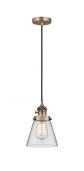 Cone - 1 Light - 6 inch - Brushed Brass - Cord hung - Mini Pendant (3442|201CSW-BB-G62-LED)