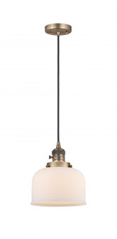 Bell - 1 Light - 8 inch - Brushed Brass - Cord hung - Mini Pendant (3442|201CSW-BB-G71-LED)