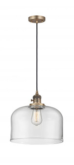 Bell - 1 Light - 12 inch - Brushed Brass - Cord hung - Mini Pendant (3442|201CSW-BB-G72-L-LED)
