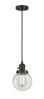 Beacon - 1 Light - 6 inch - Matte Black - Cord hung - Mini Pendant (3442|201CSW-BK-G202-6)