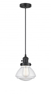 Olean - 1 Light - 7 inch - Matte Black - Cord hung - Mini Pendant (3442|201CSW-BK-G324-LED)