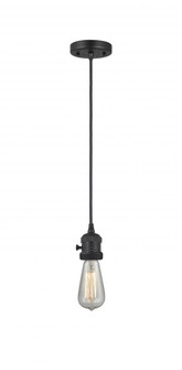 Bare Bulb - 1 Light - 3 inch - Matte Black - Cord hung - Mini Pendant (3442|201CSW-BK-LED)