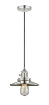 Railroad - 1 Light - 8 inch - Polished Nickel - Cord hung - Mini Pendant (3442|201CSW-PN-M1-LED)