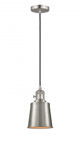 Addison - 1 Light - 5 inch - Brushed Satin Nickel - Cord hung - Mini Pendant (3442|201CSW-SN-M9-SN-LED)