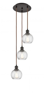 Athens Twisted Swirl 3 Light 16 inch Multi-Pendant (3442|113B-3P-OB-G1214-6)