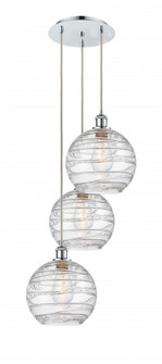Athens Deco Swirl - 3 Light - 17 inch - Polished Chrome - Cord hung - Multi Pendant (3442|113B-3P-PC-G1213-10)