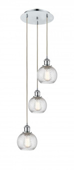 Athens Twisted Swirl 3 Light 16 inch Multi-Pendant (3442|113B-3P-PC-G1214-6)
