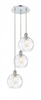 Athens Water Glass - 3 Light - 15 inch - Polished Chrome - Cord hung - Multi Pendant (3442|113B-3P-PC-G1215-8)