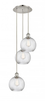 Athens Twisted Swirl 3 Light 18 inch Multi-Pendant (3442|113B-3P-PN-G1214-8)