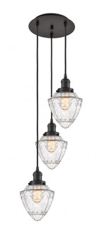 Bullet - 3 Light - 14 inch - Oil Rubbed Bronze - Cord hung - Multi Pendant (3442|113F-3P-OB-G664-7)