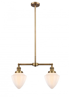 Bullet - 2 Light - 24 inch - Brushed Brass - Stem Hung - Adjustable Island Light (3442|209-BB-G661-7-LED)