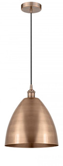 Bristol - 1 Light - 12 inch - Antique Copper - Cord hung - Mini Pendant (3442|616-1P-AC-MBD-12-AC-LED)