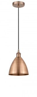 Bristol - 1 Light - 8 inch - Antique Copper - Cord hung - Mini Pendant (3442|616-1P-AC-MBD-75-AC-LED)