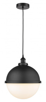 Hampden - 1 Light - 13 inch - Matte Black - Cord hung - Pendant (3442|616-1PH-BK-HFS-121-BK)