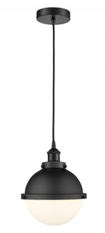 Hampden - 1 Light - 9 inch - Matte Black - Cord hung - Mini Pendant (3442|616-1PH-BK-HFS-81-BK-LED)