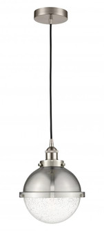 Hampden - 1 Light - 9 inch - Brushed Satin Nickel - Cord hung - Mini Pendant (3442|616-1PH-SN-HFS-84-SN-LED)
