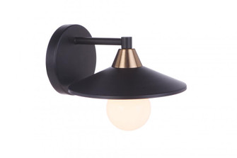 Isaac 1 Light Wall Sconce in Flat Black/Satin Brass (20|12508FBSB1)