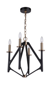 The Reserve 4 Light Chandelier in Flat Black/Satin Brass (20|55534-FBSB)