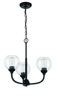 Glenda 3 Light Chandelier in Flat Black (20|56223-FB)