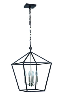 Flynt II 4 Light 16'' Foyer in Flat Black/Brushed Polished Nickel (20|56335-FBBNK)