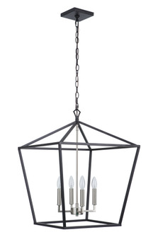 Flynt II 4 Light 20'' Foyer in Flat Black/Brushed Polished Nickel (20|56336-FBBNK)