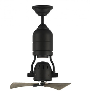 Bellows Uno 18'' 3-Blade Indoor/Outdoor (Damp) Ceiling Fan in Flat Black w/ Grey Cedar Blades (20|BW318FB3)
