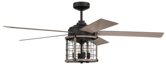Nicolas 56'' 5-Blade Ceiling Fan in Flat Black/Light Wenge w/ Light Wenge Blades (20|NIC56FBLW5)