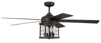 Nicolas 56'' 5-Blade Ceiling Fan in Espresso w/ Espresso/Mesquite Blades; Integrated Light Kit (20|NIC56ESP5)